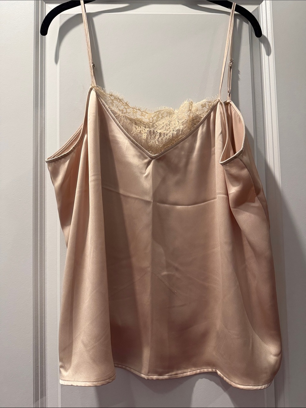 Blush Satin-Look Lace Trim Cami